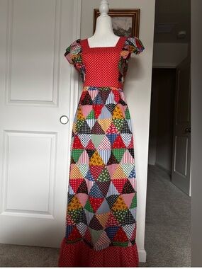 OOAK Vintage Gilead patchwork dress quilt Dress size small patterned